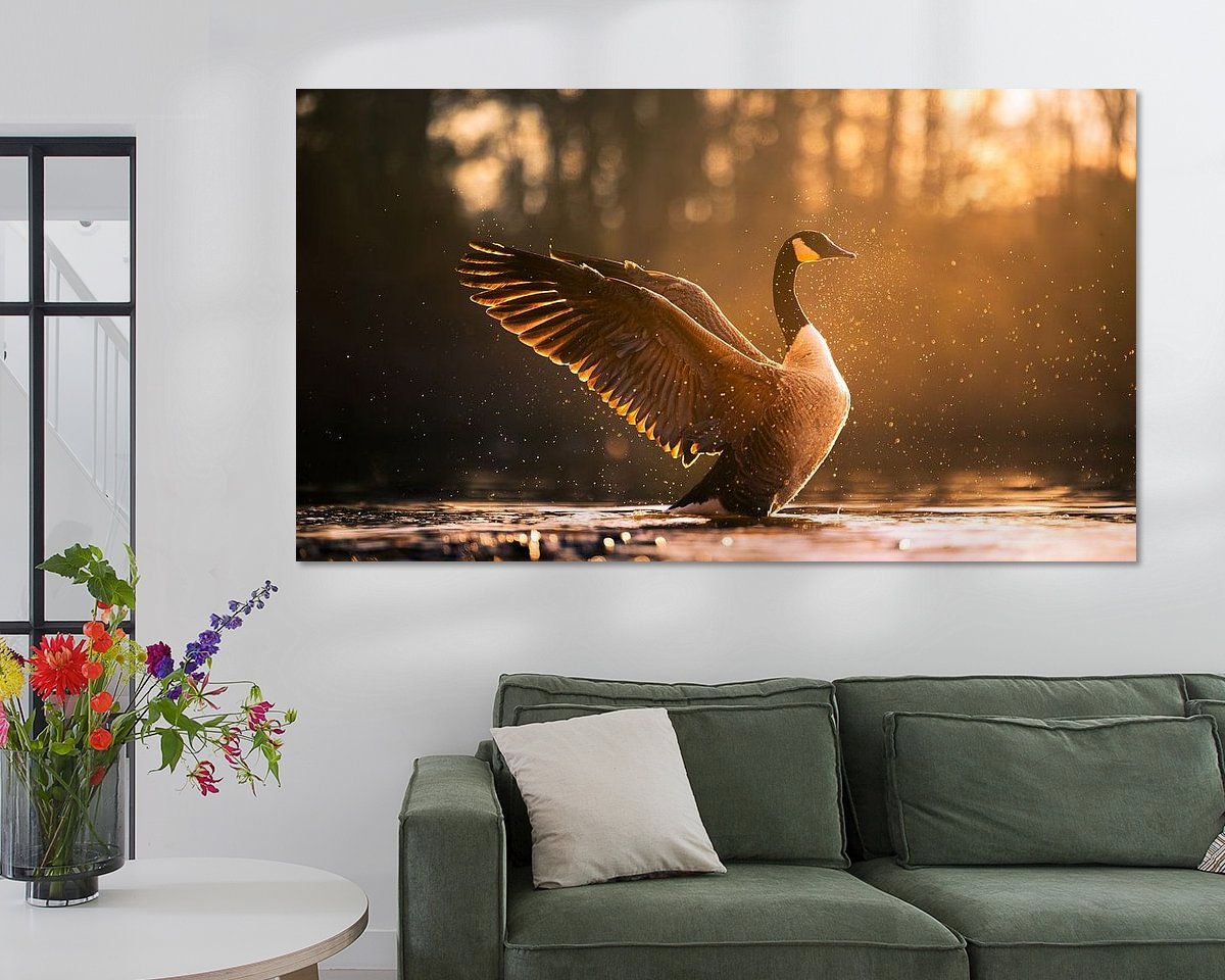Voorbeeld van het werk in een kamer