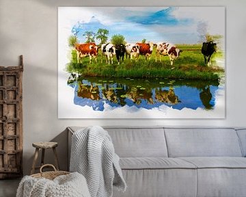 Koeien schilderijtje van Marjolein Deelen