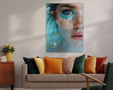 Colour me pretty, modern portrait with "paint splatters" by Studio Allee