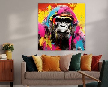 Kleurrijke pop-art gorilla van ARTemberaubend