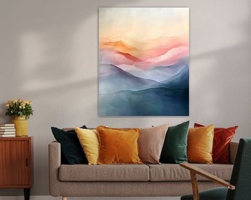 Pastel landscape by But First Framing