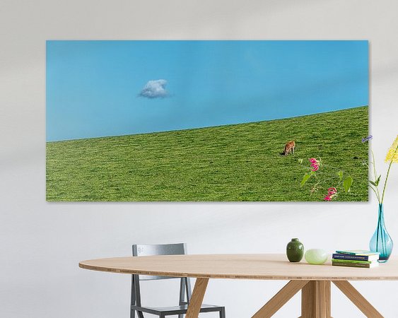 Voorbeeld van het werk in een kamer