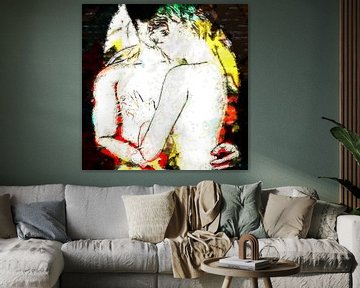 Couple amoureux (mixed media, erotica) sur Art by Jeronimo