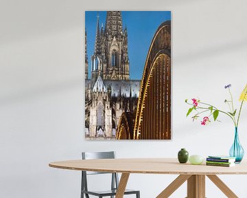 Abendstimmung am Kölner Dom, Hohenzollernbrücke, Köln