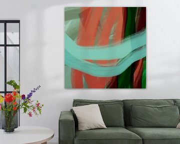 Moderne abstracte kleurrijke kunst in neon- en pastelkleuren nr. 3 van Dina Dankers