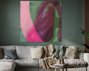 Art moderne abstrait coloré en couleurs néon et pastel no. 5 sur Dina Dankers
