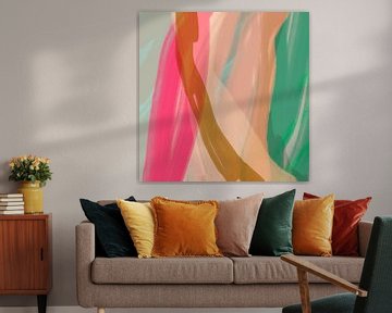 Modern abstract colorful art in neon and pastel colors no. 8 by Dina Dankers