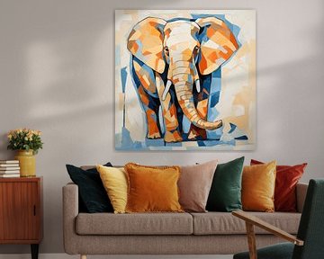 Elefant in kubistischen Formen von Schwarzer Kaffee