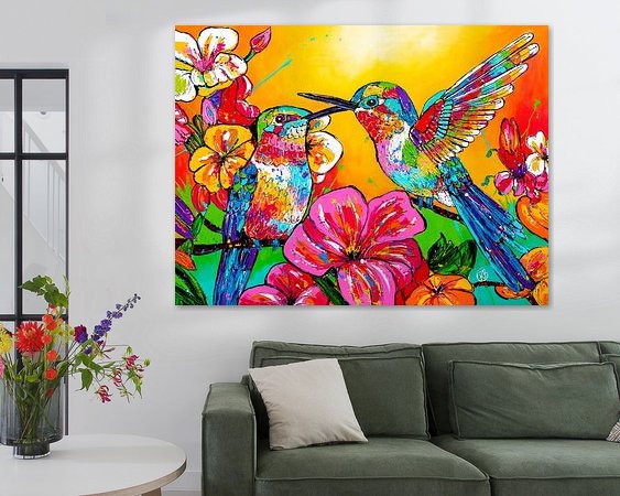 Voorbeeld van het werk in een kamer