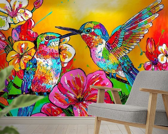 Voorbeeld van het werk in een kamer