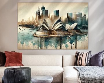 Port de Sydney : des icônes culturelles en aquarelle sur artefacti