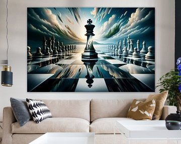 De koningin regeert het schaakspel van de natuur van artefacti