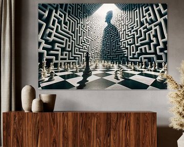 Checkmate in the labyrinth: thinking strategy by artefacti
