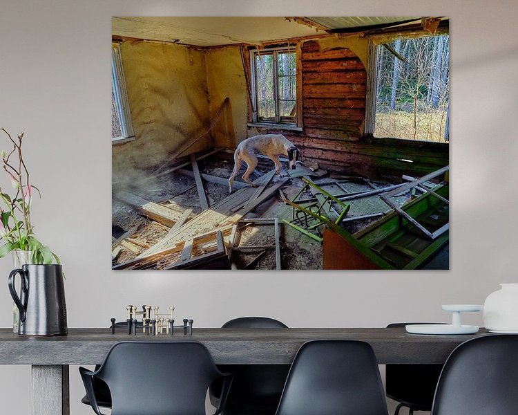 Voorbeeld van het werk in een kamer