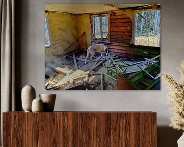 Voorbeeld van het werk in een kamer