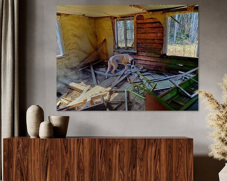 Voorbeeld van het werk in een kamer