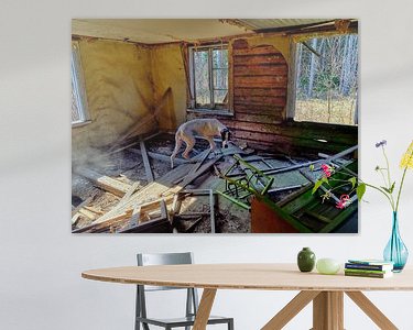 Voorbeeld van het werk in een kamer