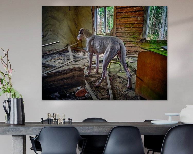 Voorbeeld van het werk in een kamer