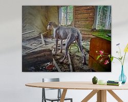 Voorbeeld van het werk in een kamer