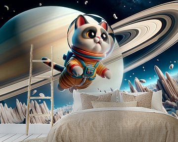 Ruimtekat op verkenningstocht door ringen van artefacti