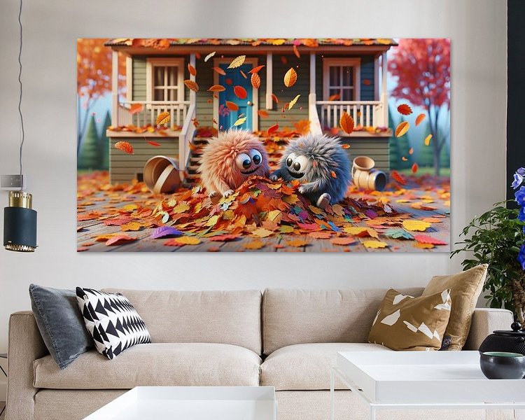 Voorbeeld van het werk in een kamer