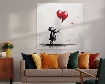 Muis met 2 ballonnen van TheXclusive Art