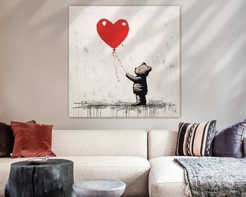Bär mit Luftballon (Herz) von TheXclusive Art