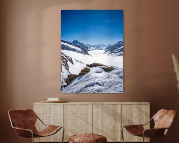 View of the Aletsch Glacier from the Jungfraujoch plateau by t.ART