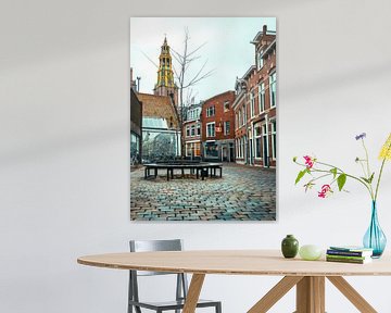 De A Kerk vanaf de A Kerkstraat Groningen van Stadspronk