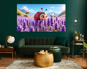 Het lieveheersbeestje en zijn vrienden in het lavendelveld van artefacti