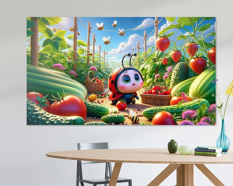 Voorbeeld van het werk in een kamer