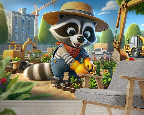 Voorbeeld van het werk in een kamer