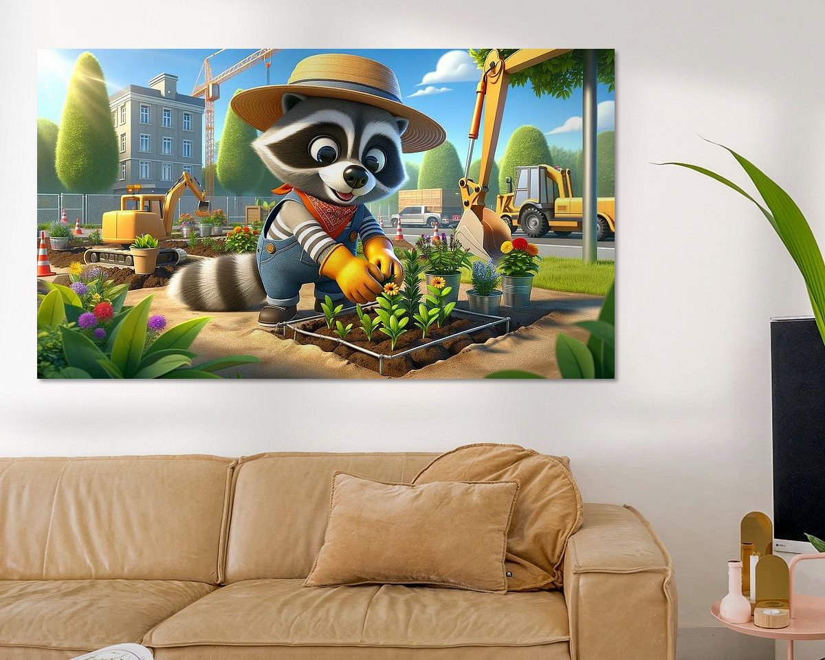 Voorbeeld van het werk in een kamer