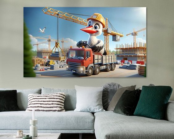 Voorbeeld van het werk in een kamer