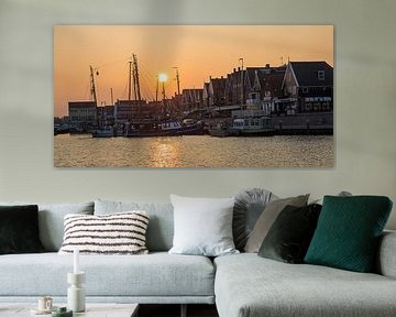Sunset in the Harbour of Volendam by Chris Snoek