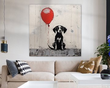 Hund mit Luftballon von TheXclusive Art