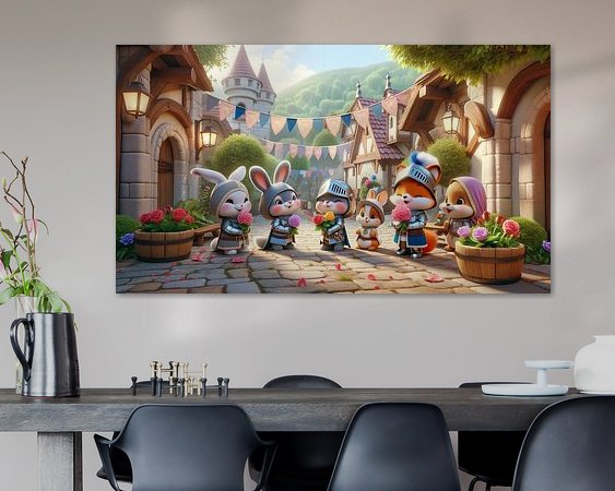 Voorbeeld van het werk in een kamer