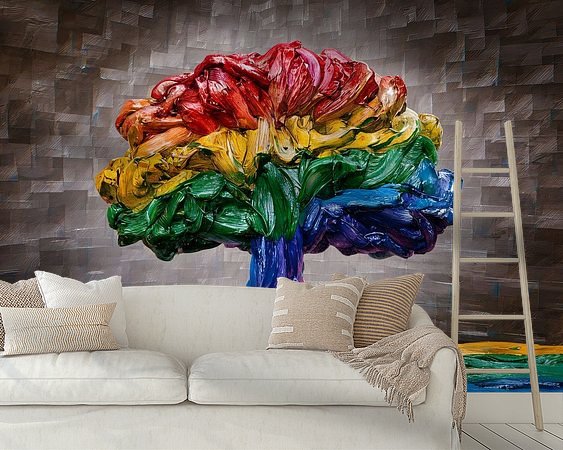 Voorbeeld van het werk in een kamer