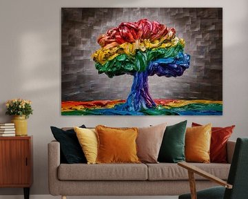 De dans van kleur en leven op canvas van Art & Soul Creations