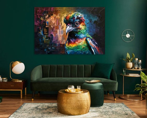 Voorbeeld van het werk in een kamer