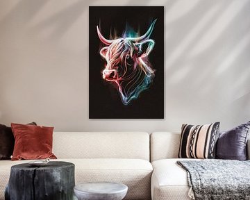 Abstract Colour Dance of a Taurus by De Muurdecoratie