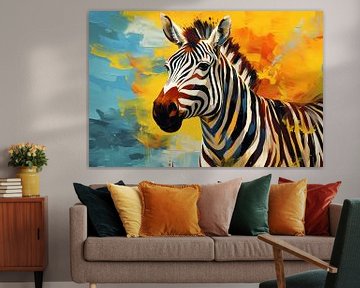 Abstracte artistieke achtergrond met een zebra, in olieverf ontwerp van Animaflora PicsStock