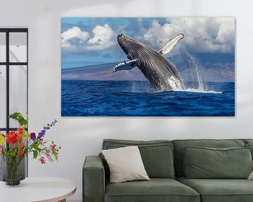 Baleine en mer panorama sur TheXclusive Art