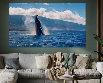Panorama d'une baleine dans l'eau sur TheXclusive Art