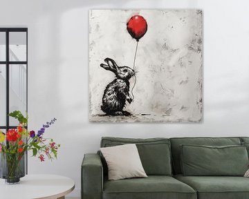 Kaninchen mit Luftballon von TheXclusive Art