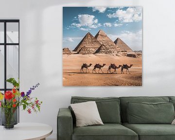 Piramides en kamelen van TheXclusive Art