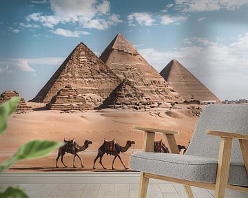 Piramides en kamelen van TheXclusive Art