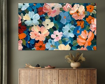 Retro Flowers Abstract van Jacky