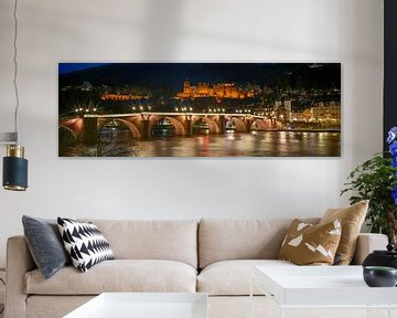 Heidelberg - Old Bridge, Castle and Old Town by night by t.ART