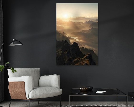 Voorbeeld van het werk in een kamer